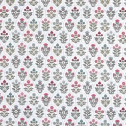 Tissu cretonne coton Saphir motifs fleurs - OEKO TEX