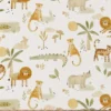 Tissu cretonne coton Sarafou motif animaux de la Jungle -OEKO TEX