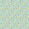 Tissu Cretonne Coton Sirop – Motif Fruits Multicolores sur Fond Turquoise