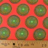 Tissu cretonne coton style wax rouge – Motif rond africain