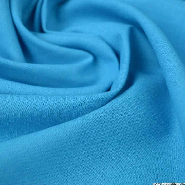 Tissu cretonne coton turquoise foncé - OEKO TEX
