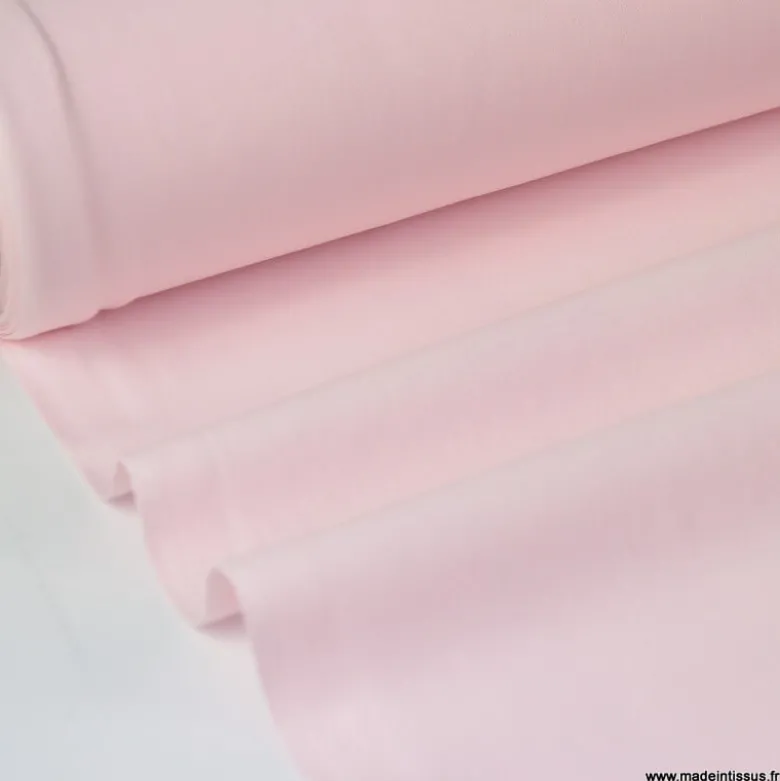 Tissu cretonne coton uni OEKO TEX ROSE PALE