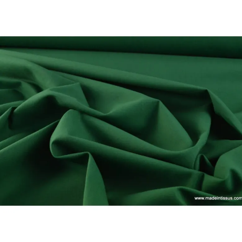 Tissu cretonne coton vert bouteille - OEKO TEX