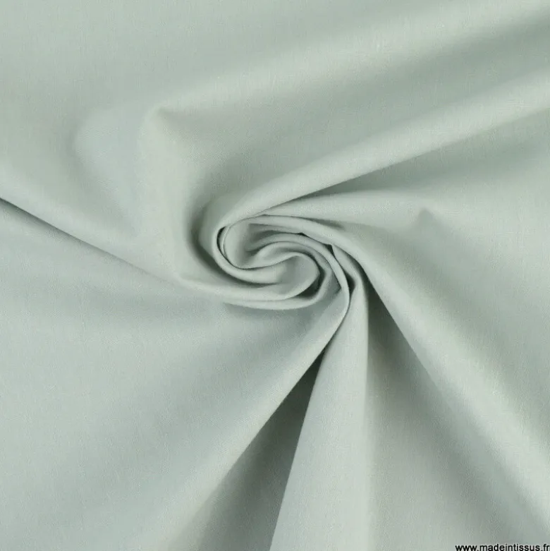Tissu cretonne coton vert de gris - OEKO TEX