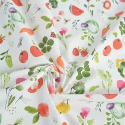 Tissu cretonne coton Vitamines motif fruits et légumes - OEKO TEX