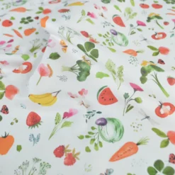 Tissu cretonne coton Vitamines motif fruits et légumes - OEKO TEX