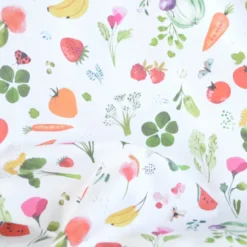 Tissu cretonne coton Vitamines motif fruits et légumes - OEKO TEX