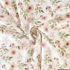 Tissu cretonne coton Zada fleurs jaunes fond blanc