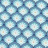 Tissu cretonne coton Zea motif graphique fleuri turquoise