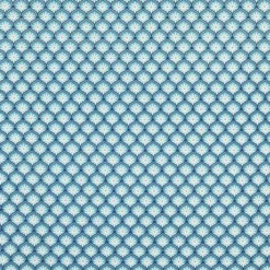 Tissu cretonne coton Zea motif graphique fleuri turquoise