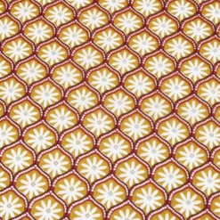 Tissu cretonne coton Zea motifs fleurs graphique jaune