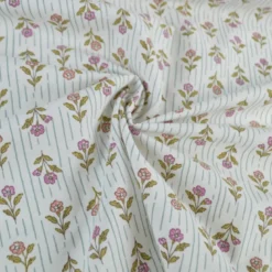 Tissu Cretonne de Coton Aesa – Motif Floral Indien - OEKO TEX