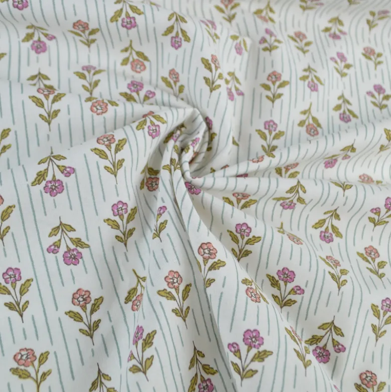 Tissu Cretonne de Coton Aesa – Motif Floral Indien - OEKO TEX