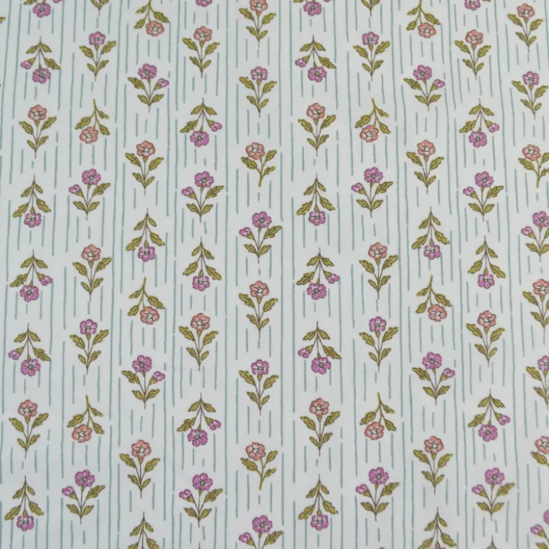 Tissu Cretonne de Coton Aesa – Motif Floral Indien - OEKO TEX