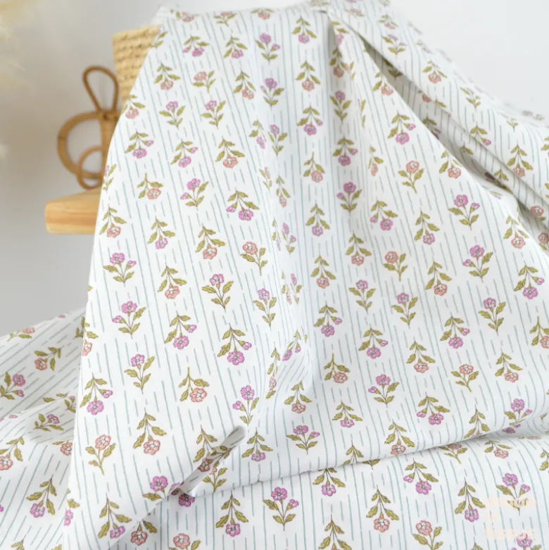 Tissu Cretonne de Coton Aesa – Motif Floral Indien - OEKO TEX