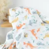 Tissu Cretonne de Coton Kangoa - Motif Kangourous & Fleurs