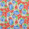 Tissu Cretonne de Coton Odalie motif fleurs rouges et bleues