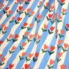 Tissu Cretonne de Coton Tulip motif tulipes et rayures bleues