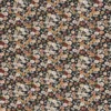 Tissu crêpe de viscose fleuri brique et vert – Fond noir