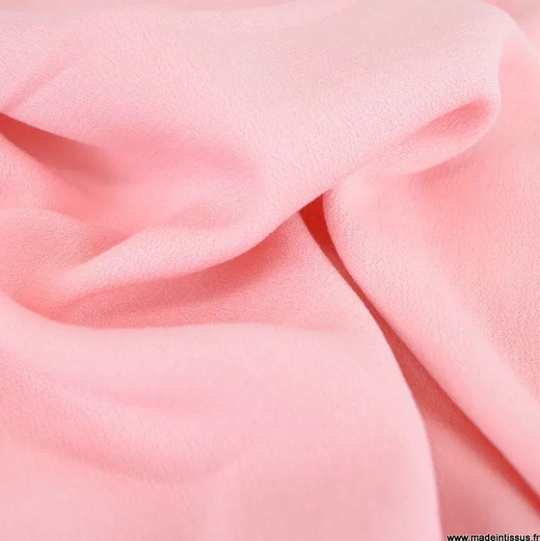 Tissu crêpe de Viscose fluide uni coloris saumon clair