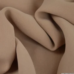 Tissu crêpe mi-lourd coloris beige foncé - OEKO TEX