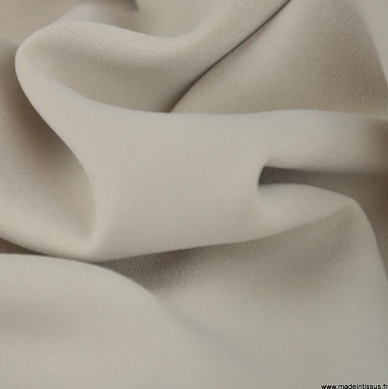 Tissu crêpe mi-lourd coloris Beige - OEKO TEX