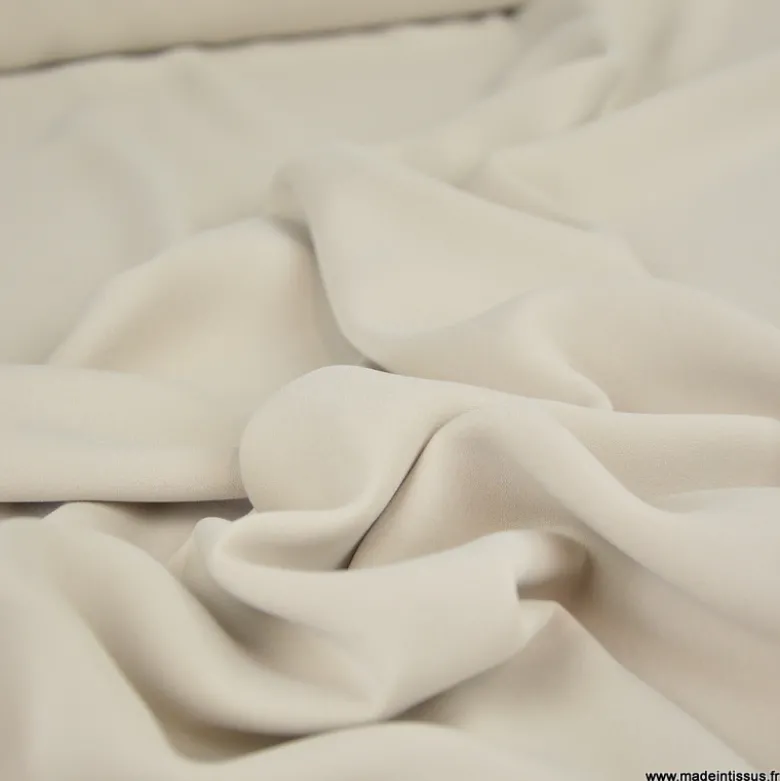 Tissu crêpe mi-lourd coloris Beige - OEKO TEX