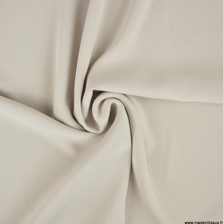 Tissu crêpe mi-lourd coloris Beige - OEKO TEX