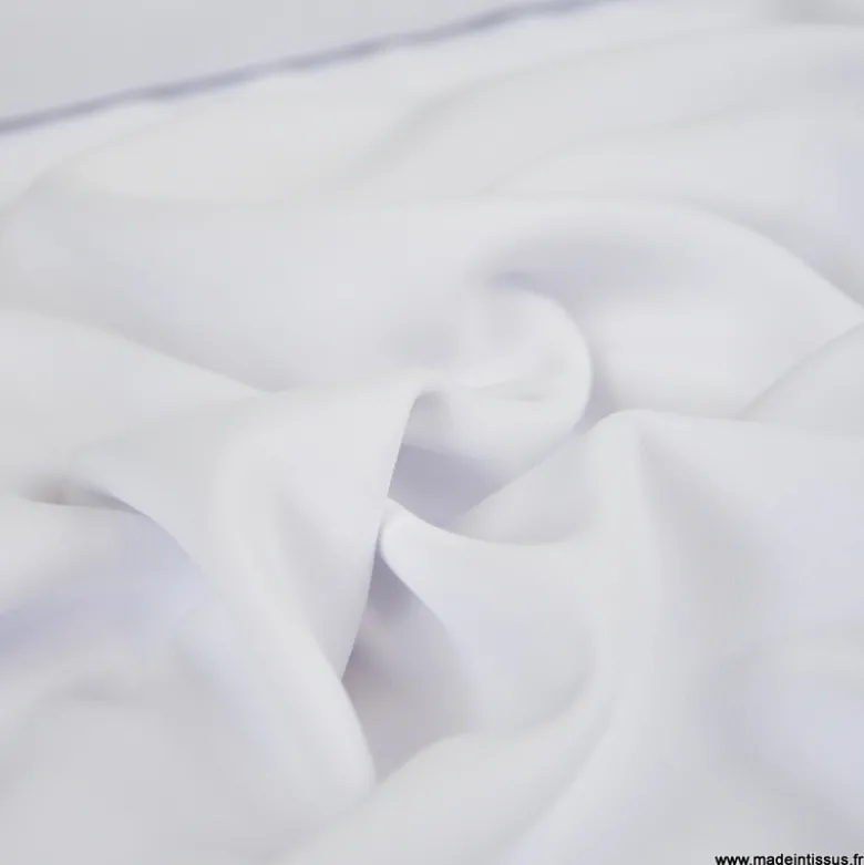 Tissu crêpe mi-lourd coloris blanc - OEKO TEX