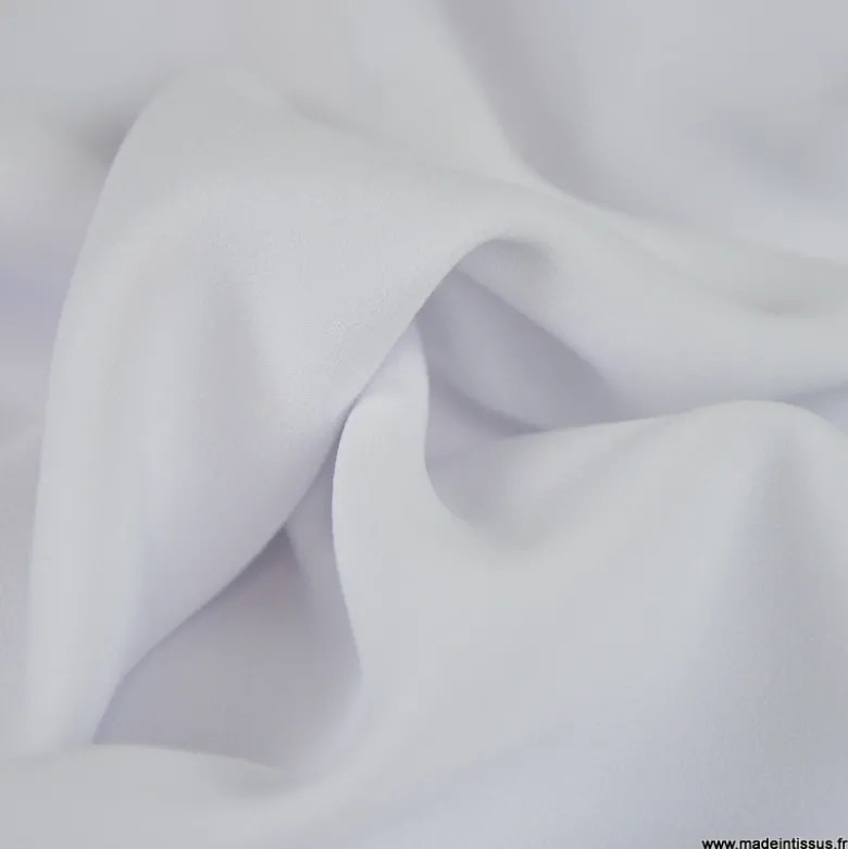 Tissu crêpe mi-lourd coloris blanc - OEKO TEX