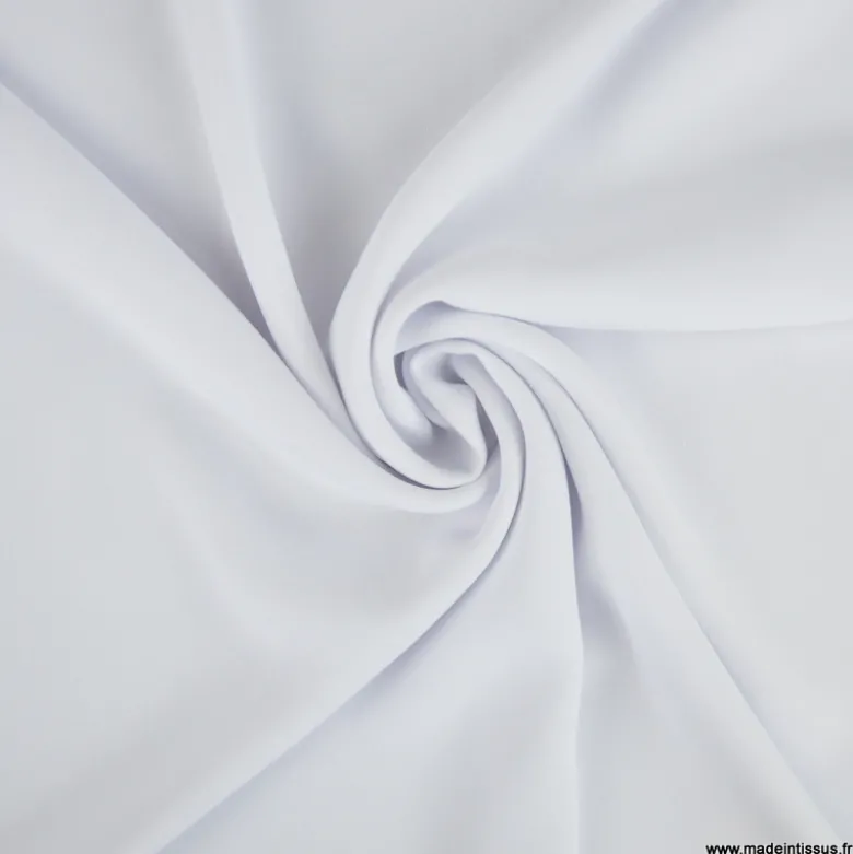 Tissu crêpe mi-lourd coloris blanc - OEKO TEX