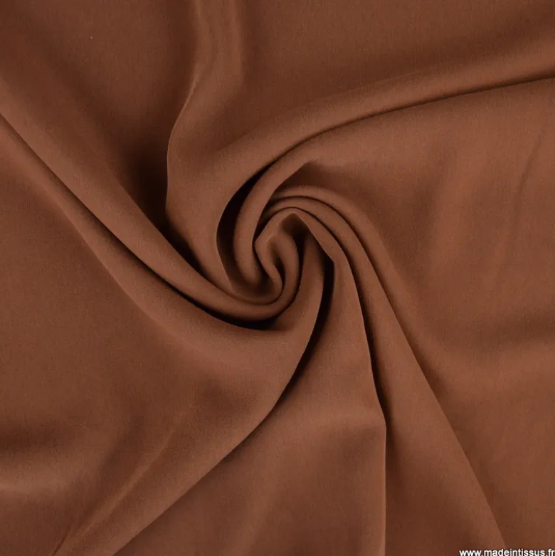 Tissu crêpe mi-lourd coloris Marron - OEKO TEX