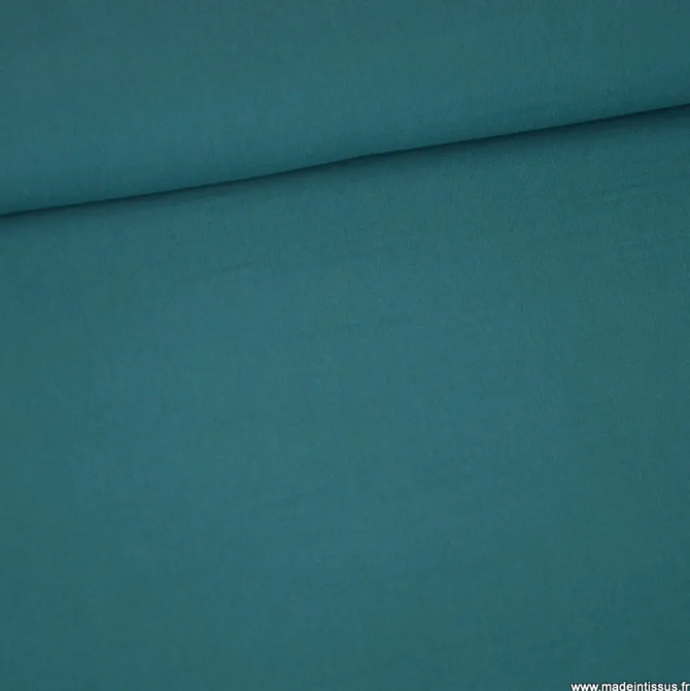 Tissu crêpe mi-lourd coloris Pétrole - OEKO TEX