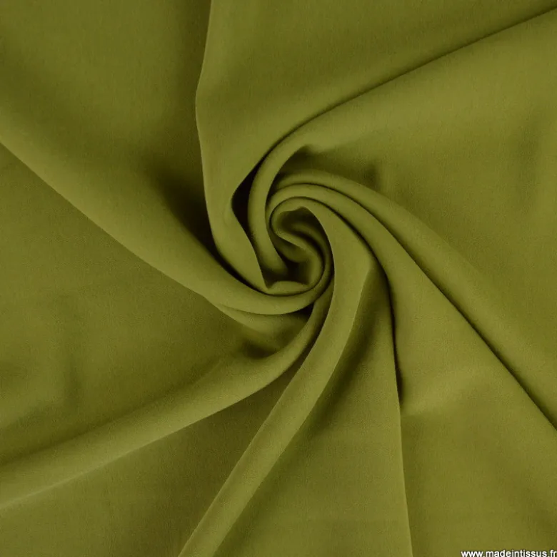 Tissu crêpe mi-lourd coloris Vert - OEKO TEX