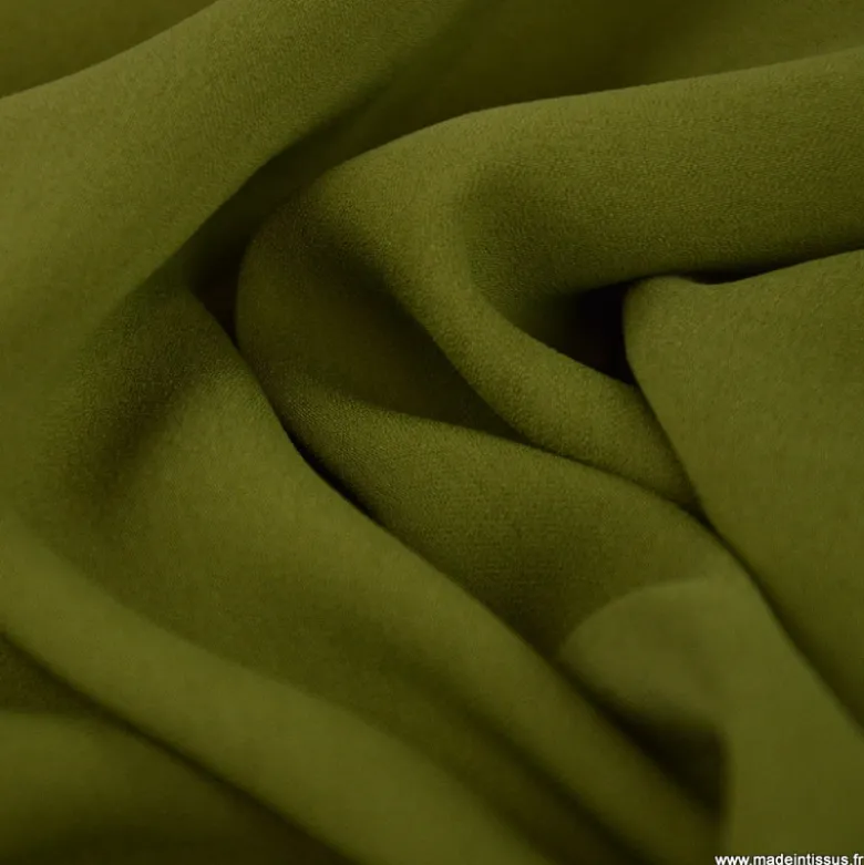 Tissu crêpe mi-lourd coloris Vert - OEKO TEX