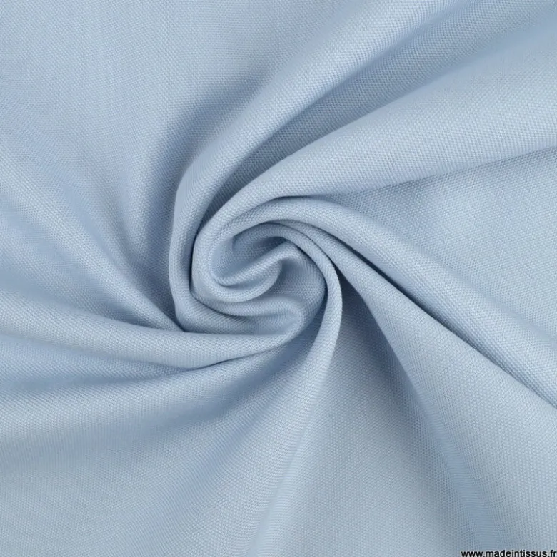Tissu demi natté coton bleu ciel