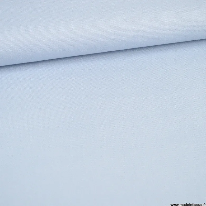 Tissu demi natté coton bleu ciel