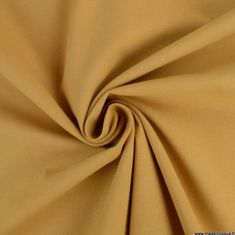 Tissu demi natté coton Canva coloris Camel - OEKO TEX