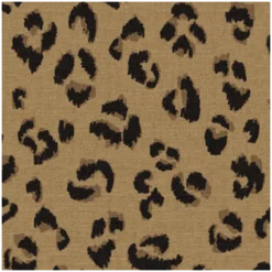 Tissu demi natté coton Feligrou motif Léopard Havane et Camel