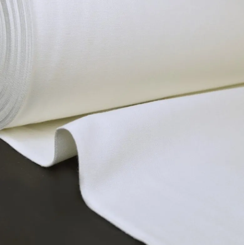 Tissu demi natté coton grande largeur blanc