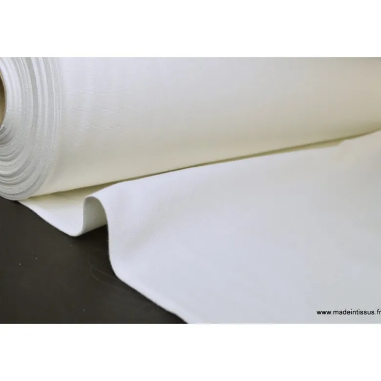 Tissu demi natté coton grande largeur blanc