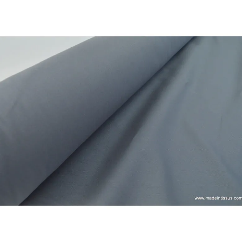 Tissu demi natté coton grande largeur gris