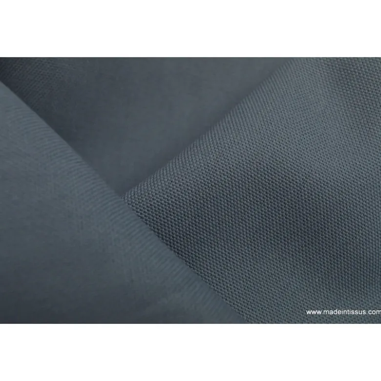 Tissu demi natté coton grande largeur gris