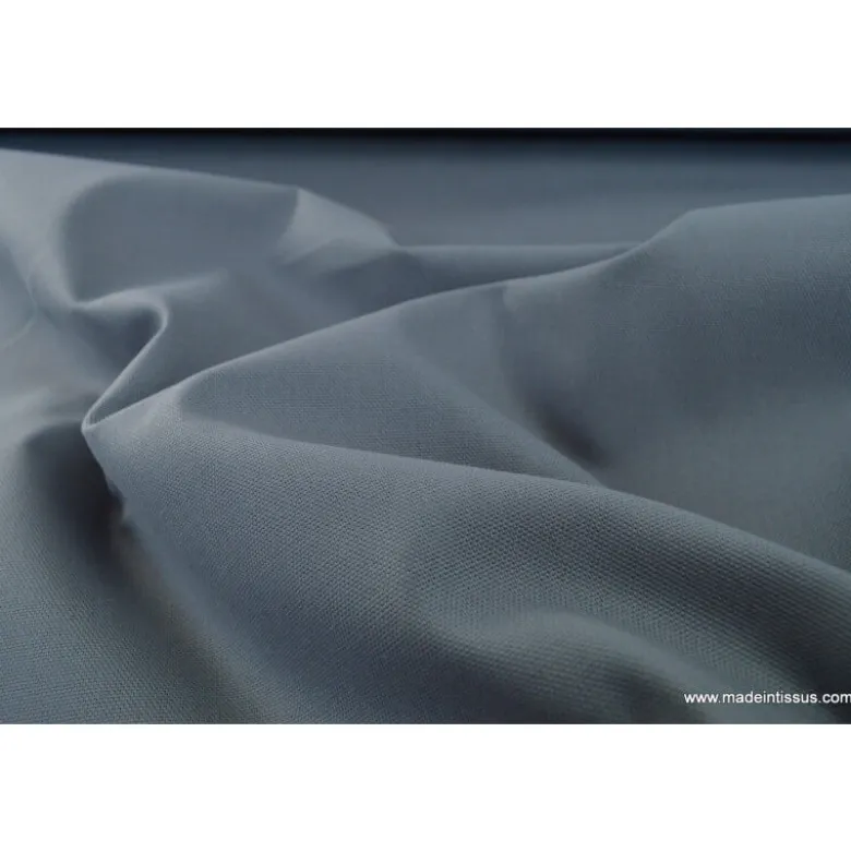 Tissu demi natté coton grande largeur gris