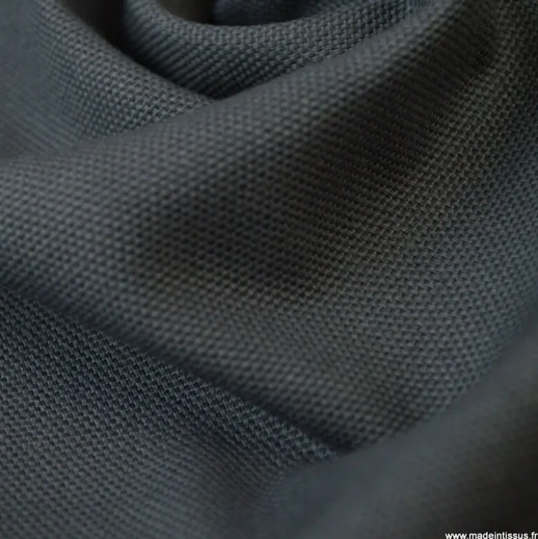 Tissu demi natté coton Gris anthracite