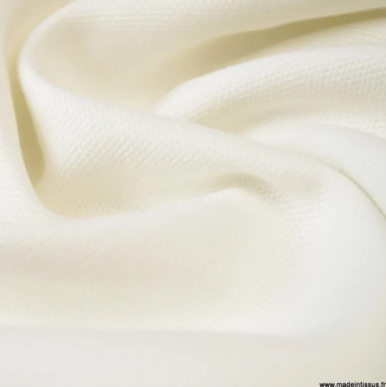 Tissu demi natté coton Ivoire