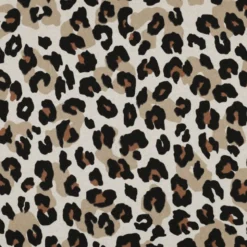 Tissu demi natté coton motif léopard fond aspect lin