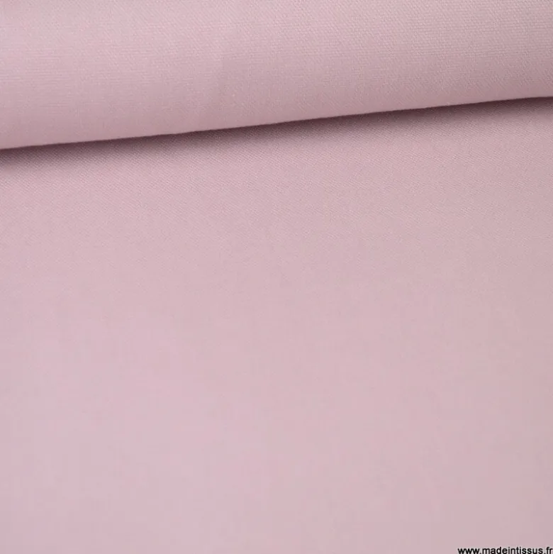 Tissu demi natté coton Rose poudré