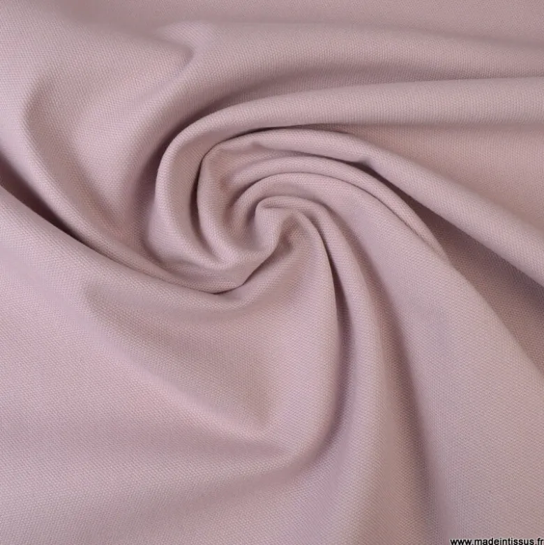 Tissu demi natté coton Rose poudré