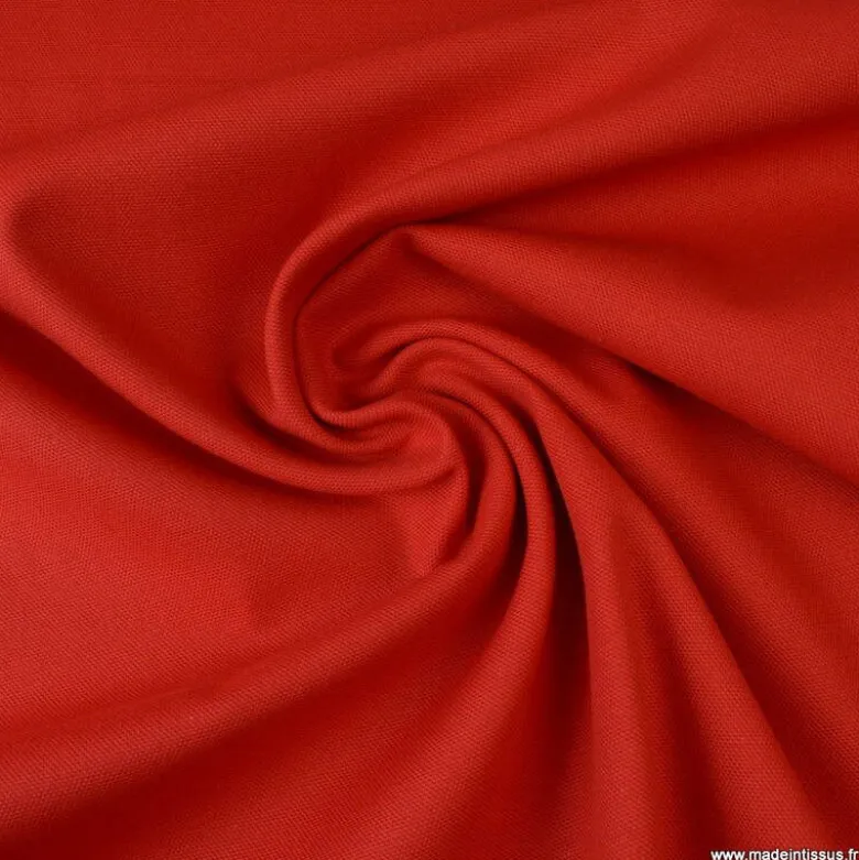 Tissu demi natté coton Rouge
